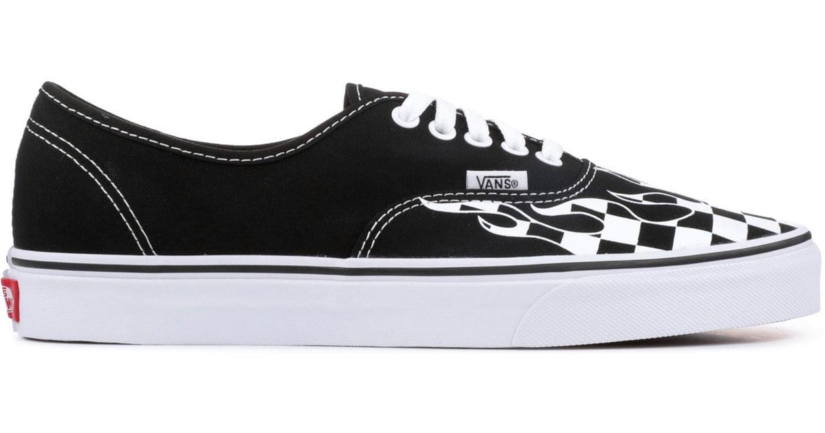 vans authentic checker flame shoes