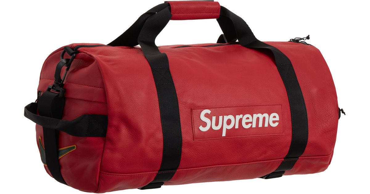 supreme red leather bag