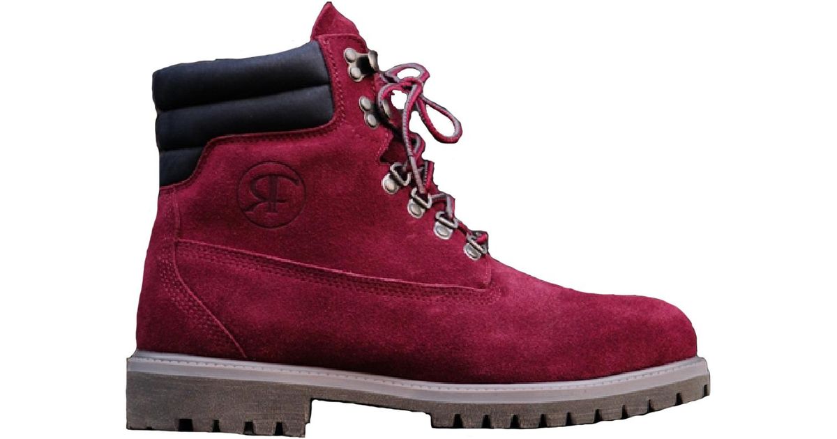 wine red timberland boots