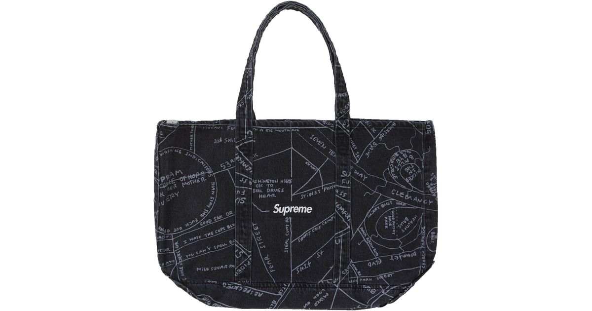 supreme denim tote bag