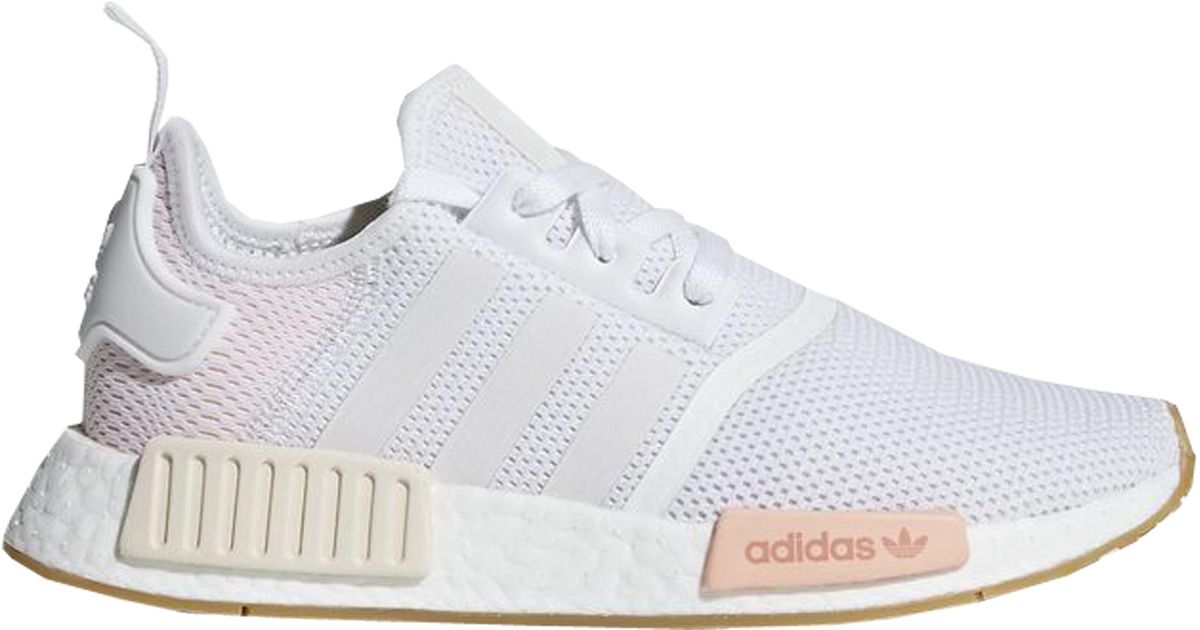 adidas nmd r1 cloud white clear orange linen