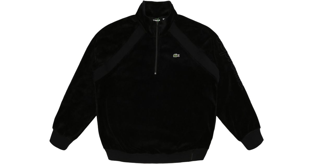 supreme lacoste velour half zip