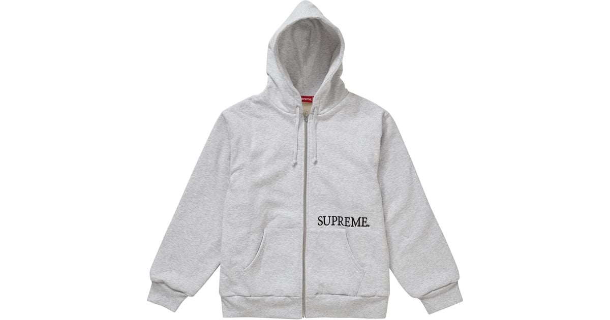 gray supreme sweatshirt