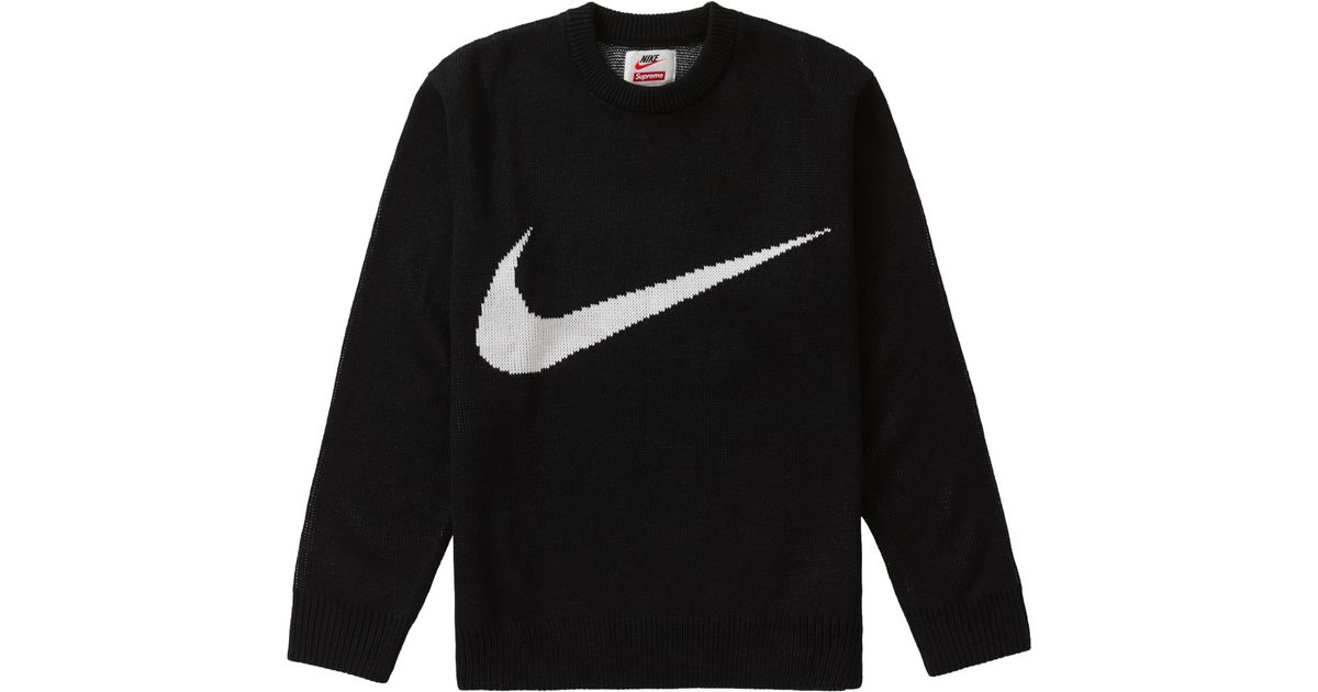 supreme nike swoosh sweater black