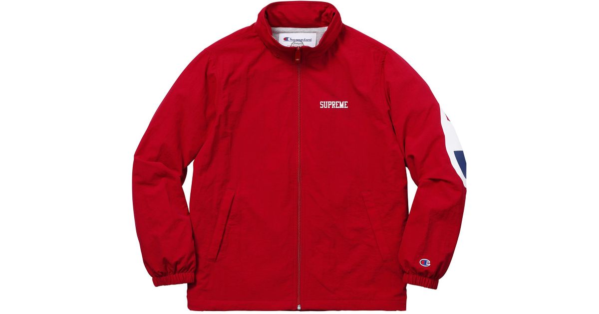 supreme champion track jacket red