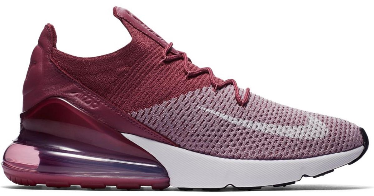 Nike Air Max 270 Flyknit Plum Fog/White-Wine-Total Crimson New Style , New Jordans 2019 Shoes 