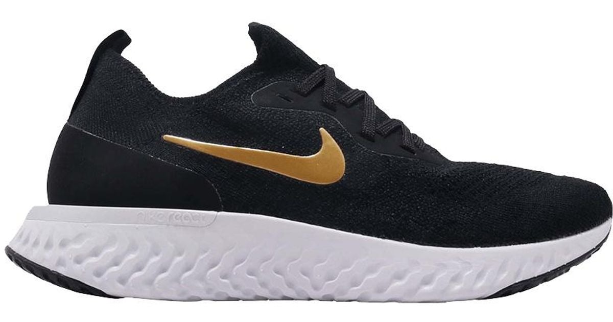 nike epic react flyknit black and gold