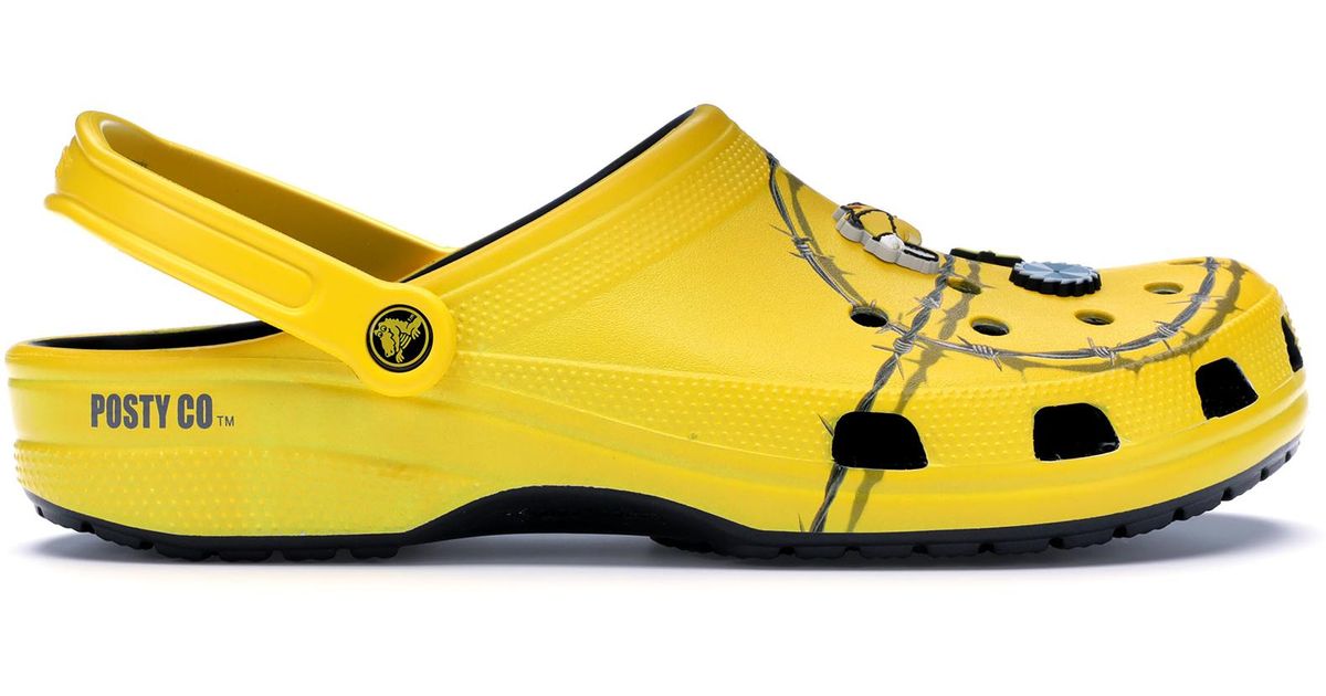 yellow post malone crocs
