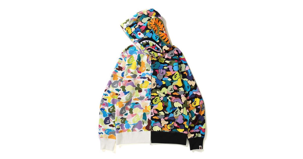 bape multi camo shark