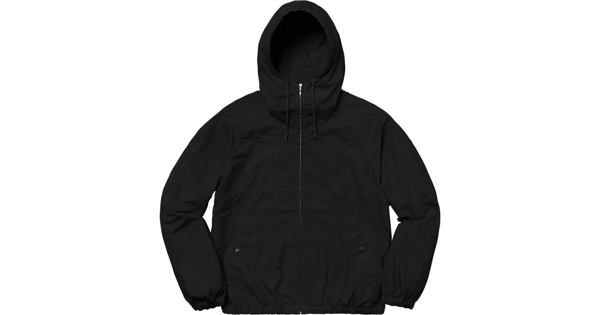 supreme cotton hooded raglan jacket