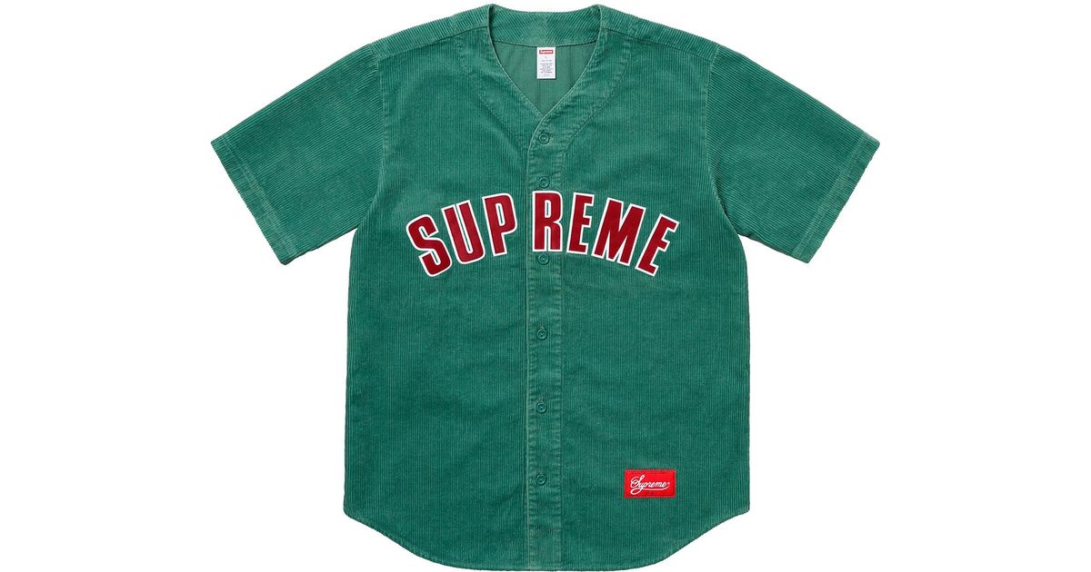 supreme corduroy baseball jersey