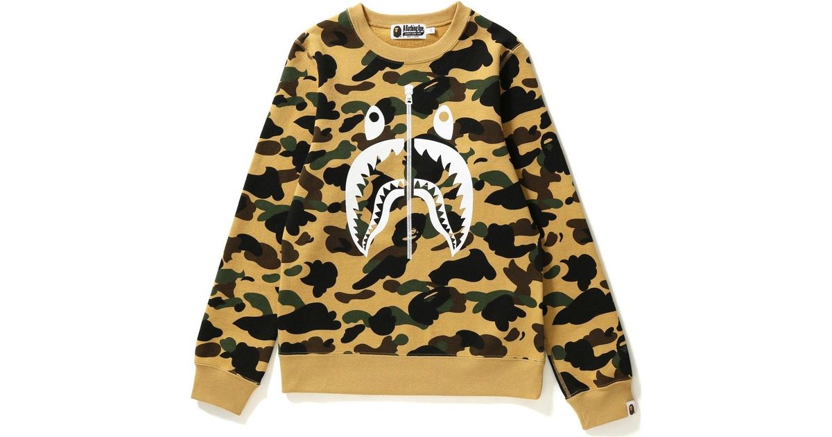 bape 1st camo shark crewneck
