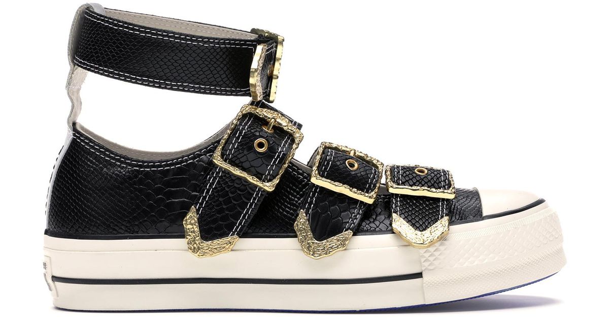 Converse Leather All Star Mary Jane Ox Shoes in Black - Lyst