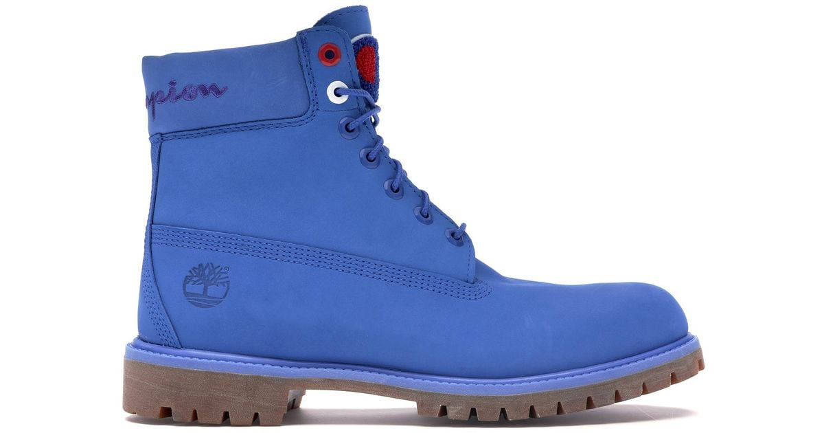 blue champion timberland boots