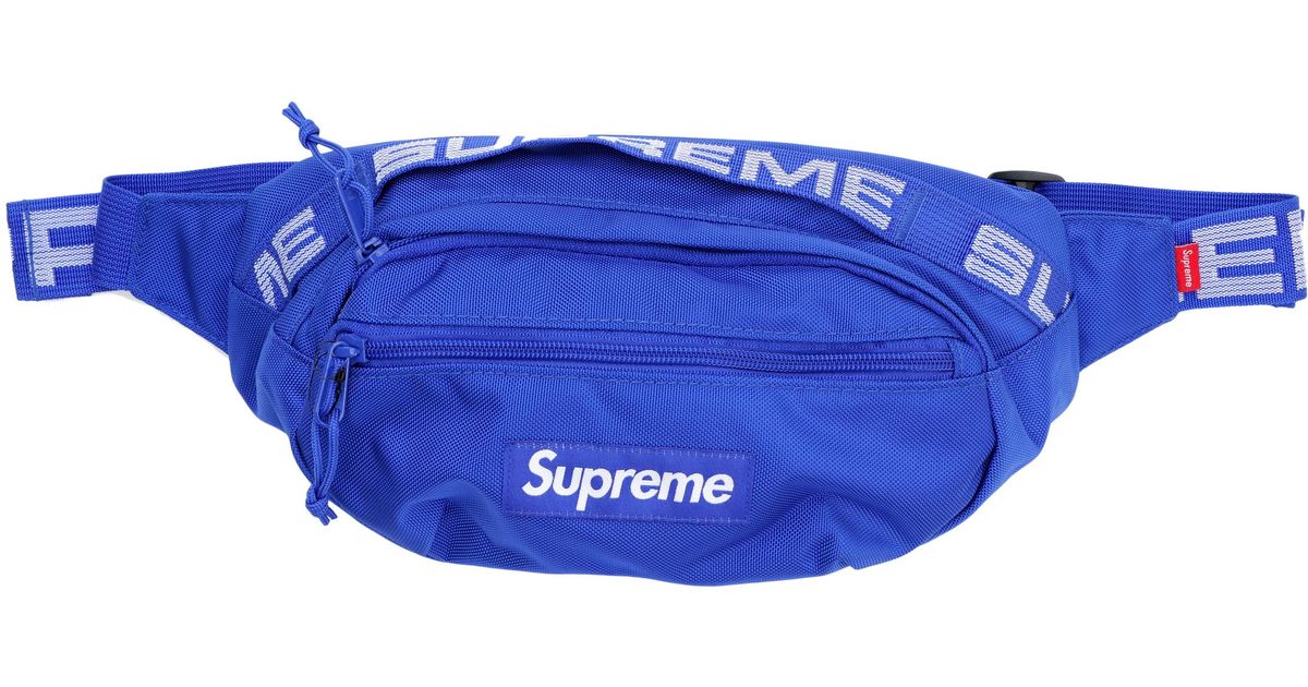 supreme ss18 waist bag blue