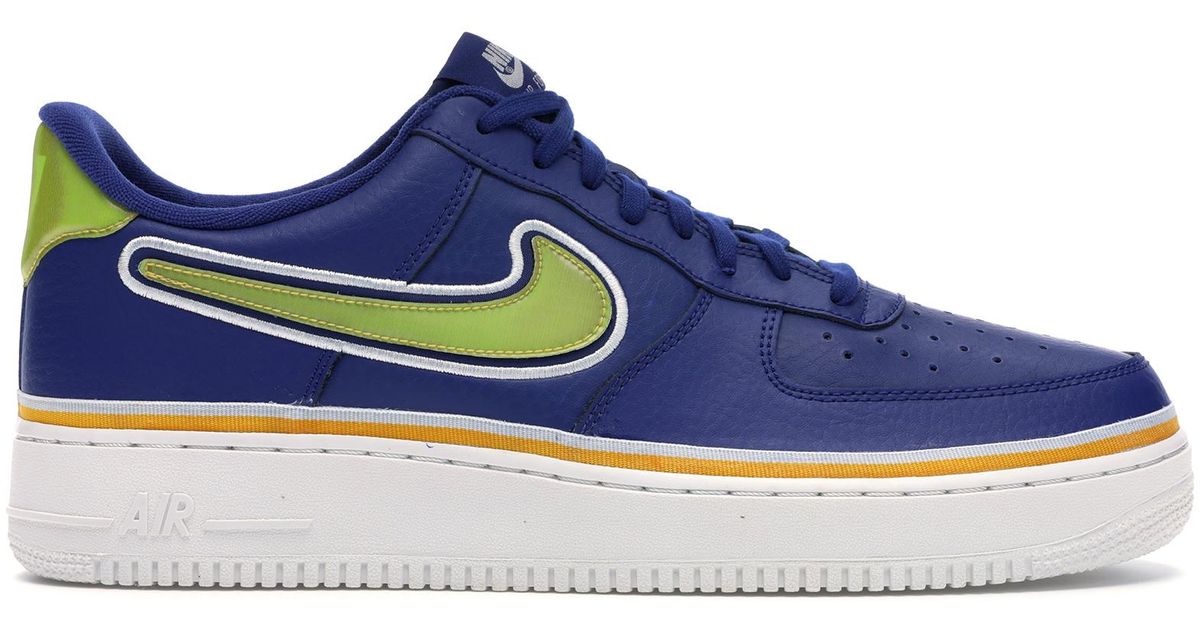 nike air force 1 blue gold