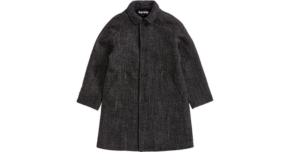 supreme wool trench coat herringbone