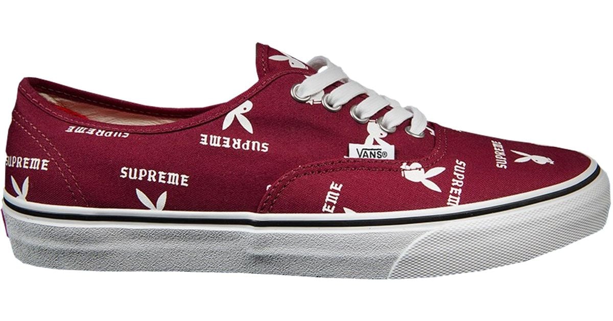 Vans Authentic Supreme X Playboy Burgundy in Red for Men - Lyst