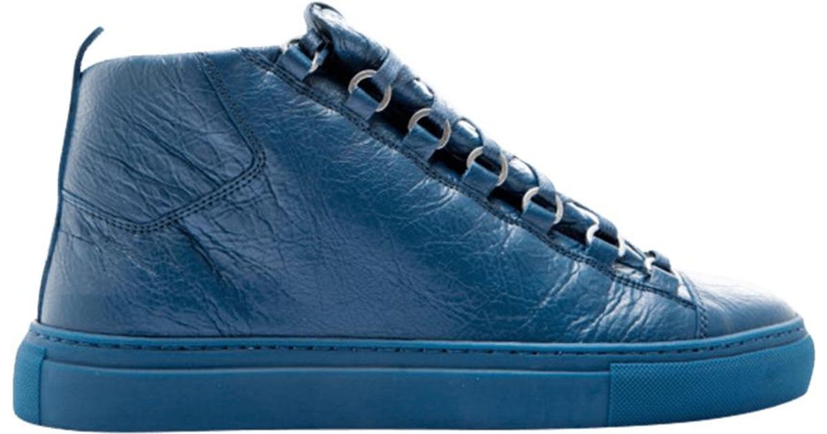 balenciaga blue high top sneakers