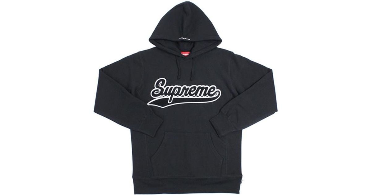 supreme chenille script hoodie