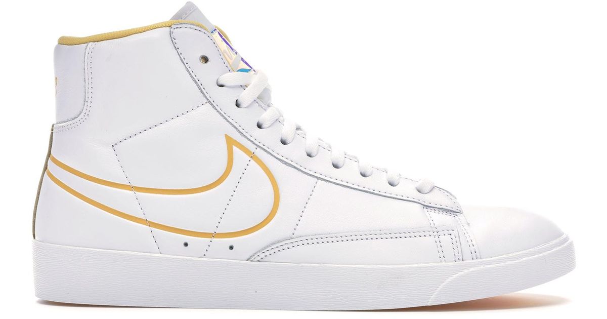 nike blazer mid white topaz gold