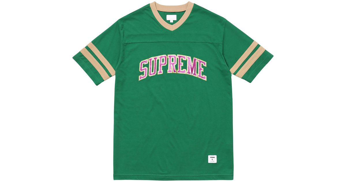 supreme glitter arc football top