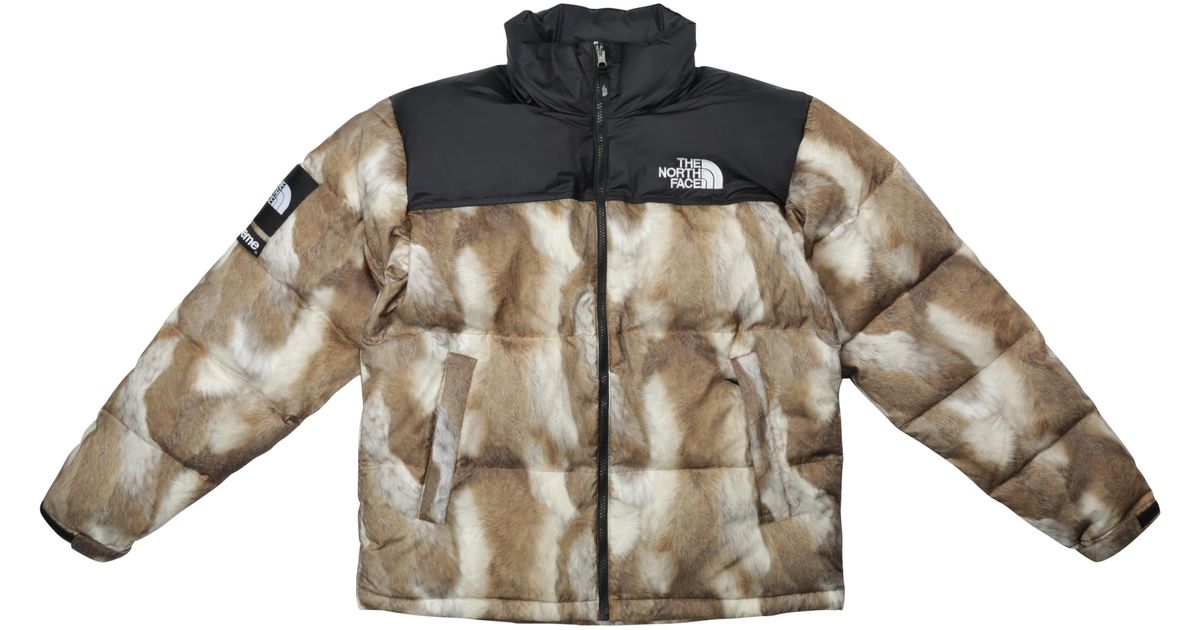 Supreme the north face fur print nuptse brown Outlet