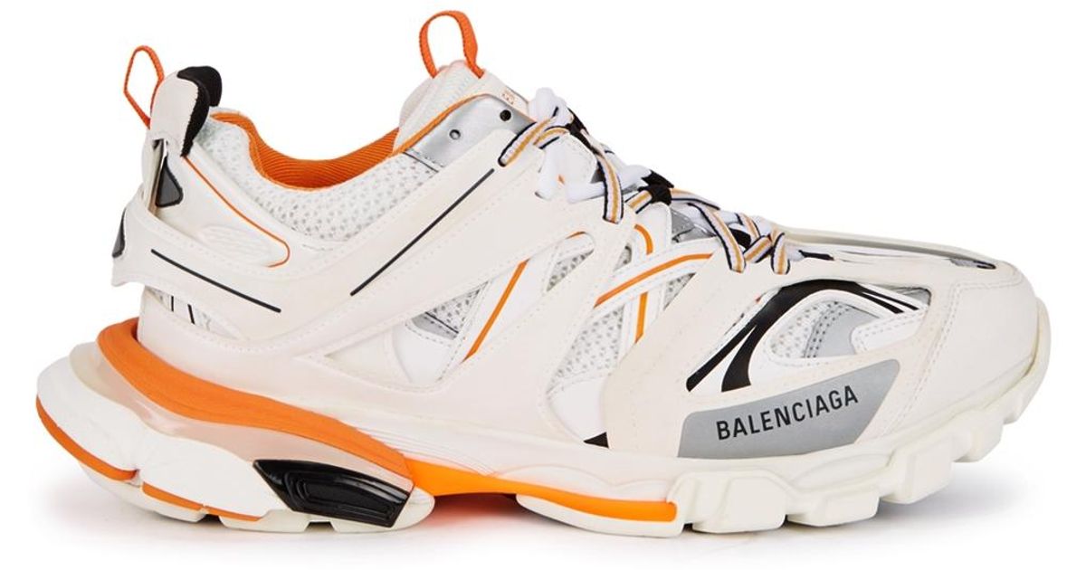 orange and white balenciaga runners