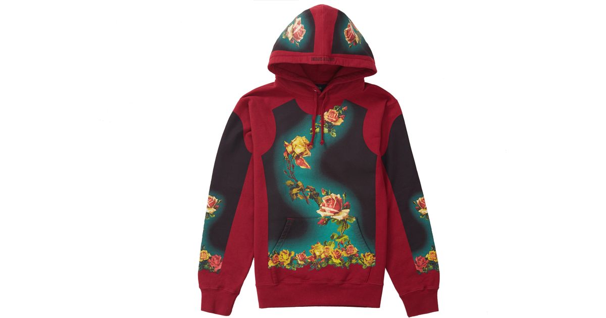 supreme jean paul gaultier floral print hooded sweatshirt black