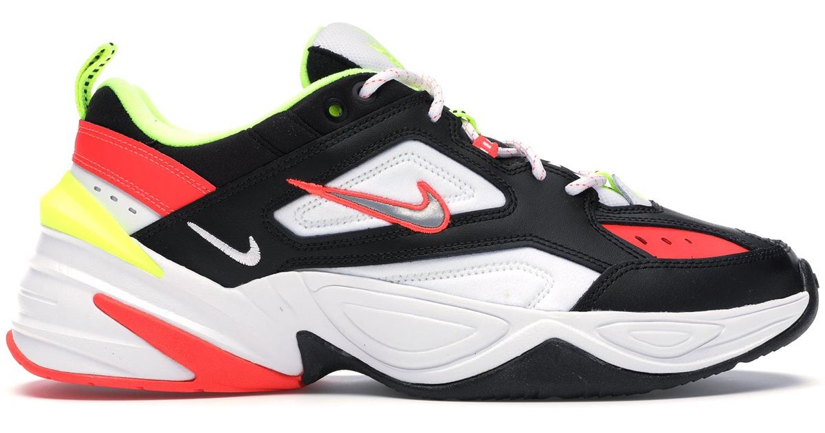 nike m2k tekno black volt crimson