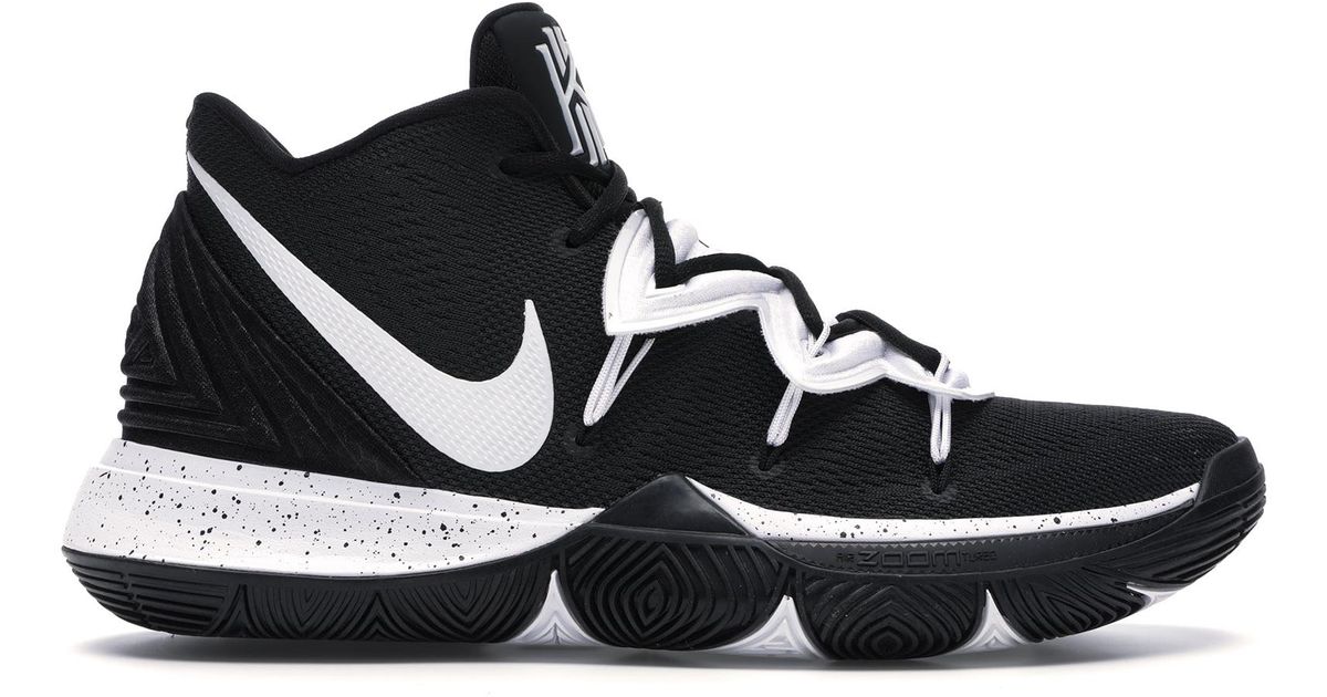 kyrie 5 shoes black and white