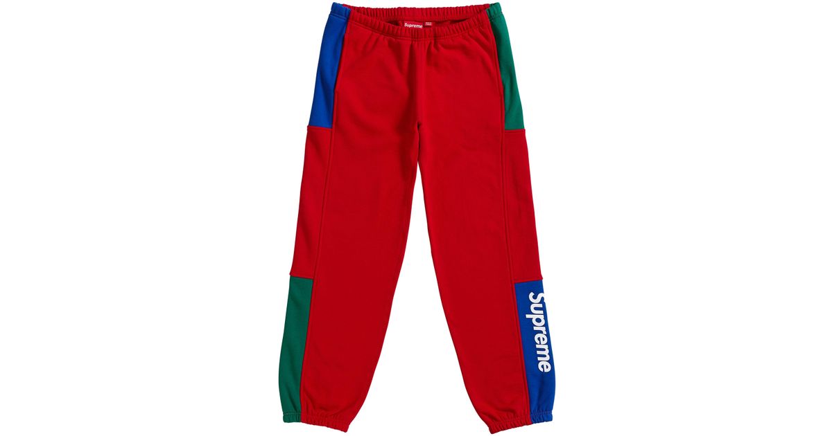 red supreme sweatpants