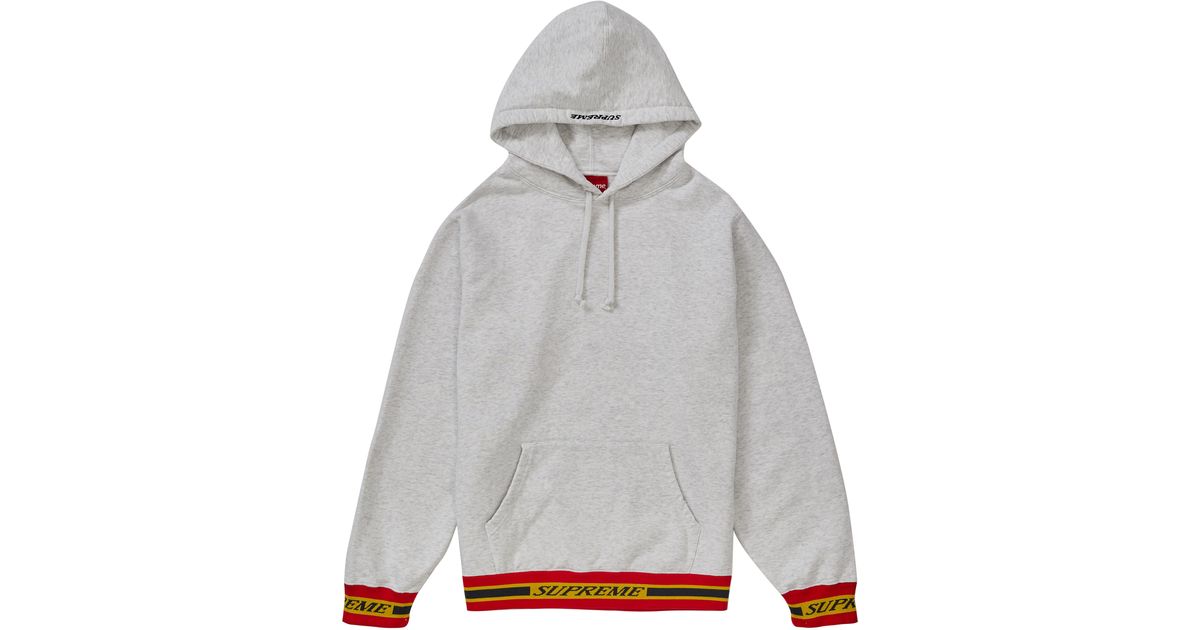 text rib hooded sweatshirt supreme