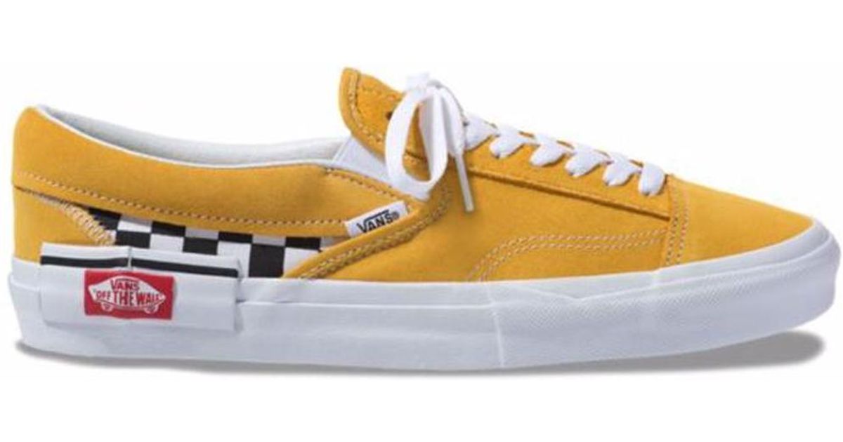 vans slip on checkerboard yellow