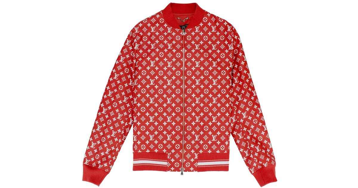 supreme louis vuitton baseball jacket