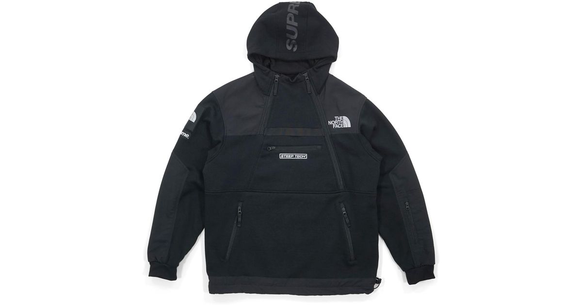 supreme the north face steep tech hooded sweatshirt black