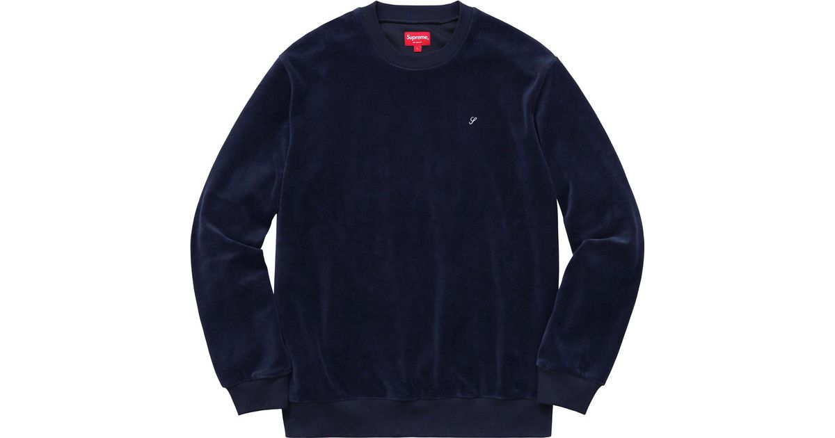 supreme velour crewneck