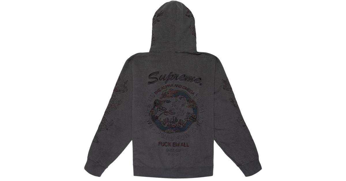 supreme dragon overdyed hooded