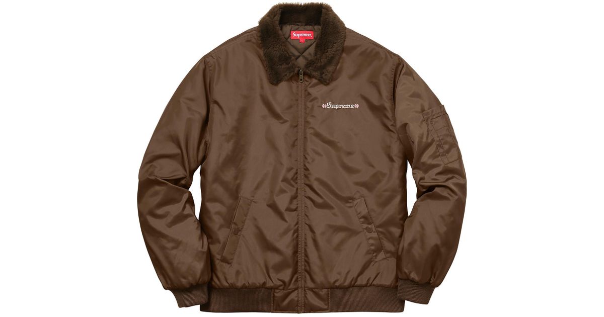 supreme independent fur collar bomber jacket