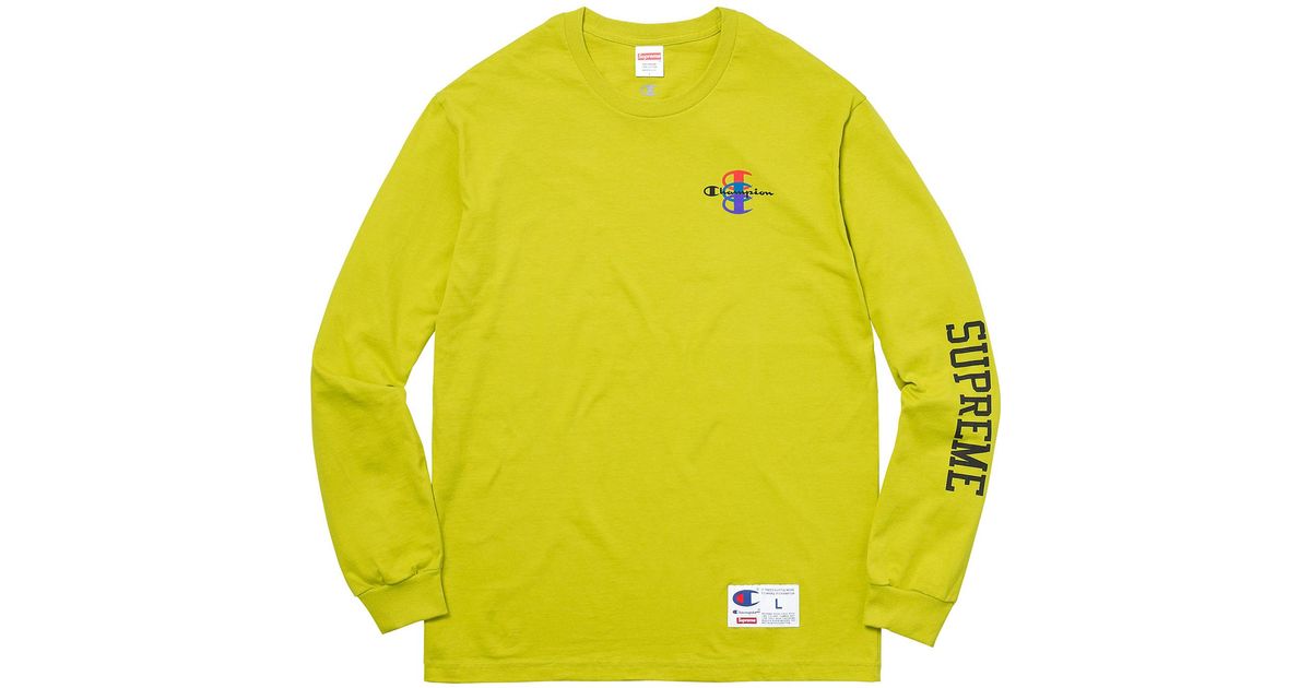 supreme champion hoodie yellow