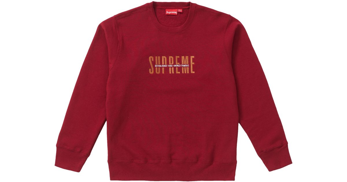 supreme world famous crewneck