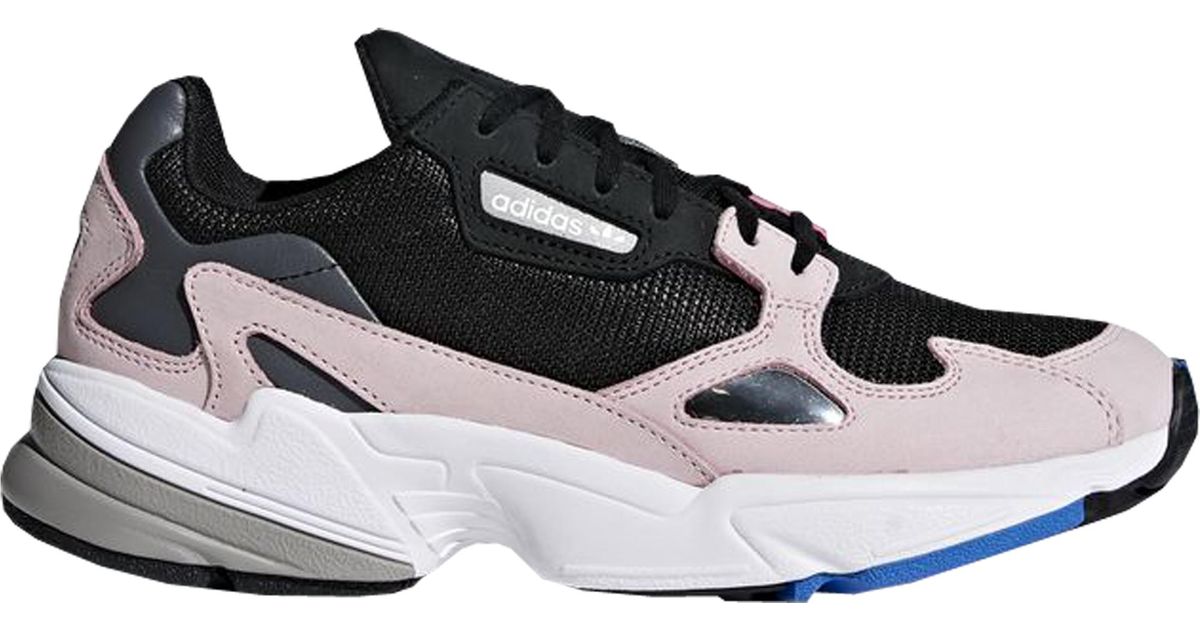 adidas falcon trainers core black light pink