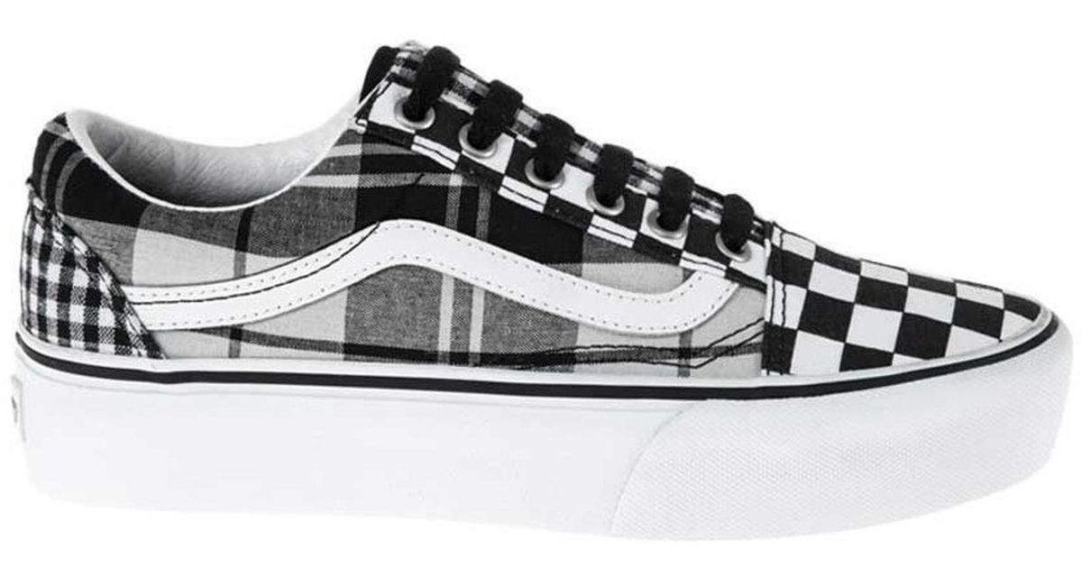 vans old skool platform checkerboard