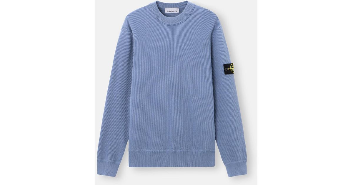 Stone Island 5100154 Ribbed Soft Organic Cotton in Blue for Men | Lyst