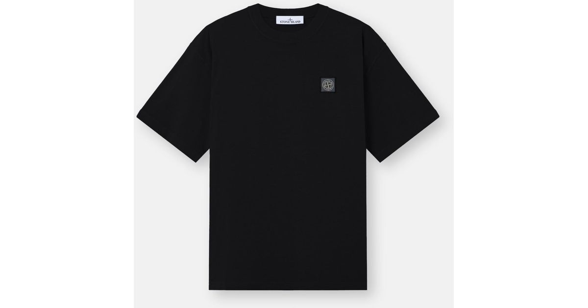 Stone Island 2100030 Combed Organic Cotton Jersey in Black for Men