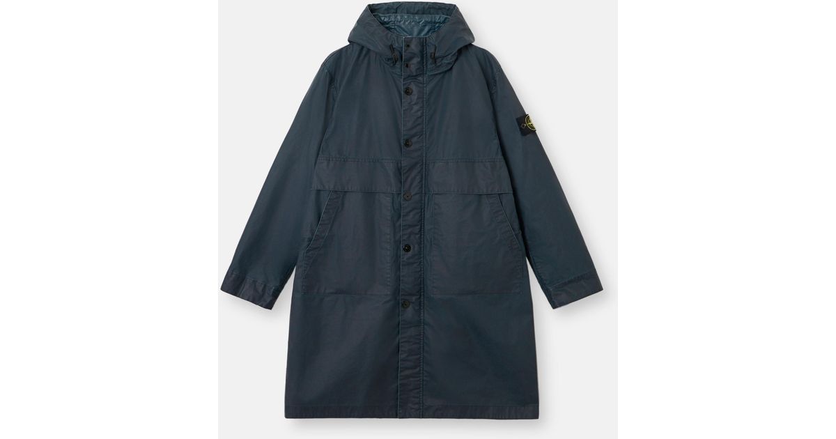 Stone Island 7100002 Waxed Pigment Cotton Tela in Blue for Men | Lyst