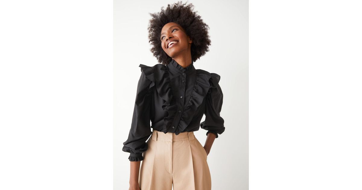 \u0026 Other Stories Ruffled Blouse in Black 