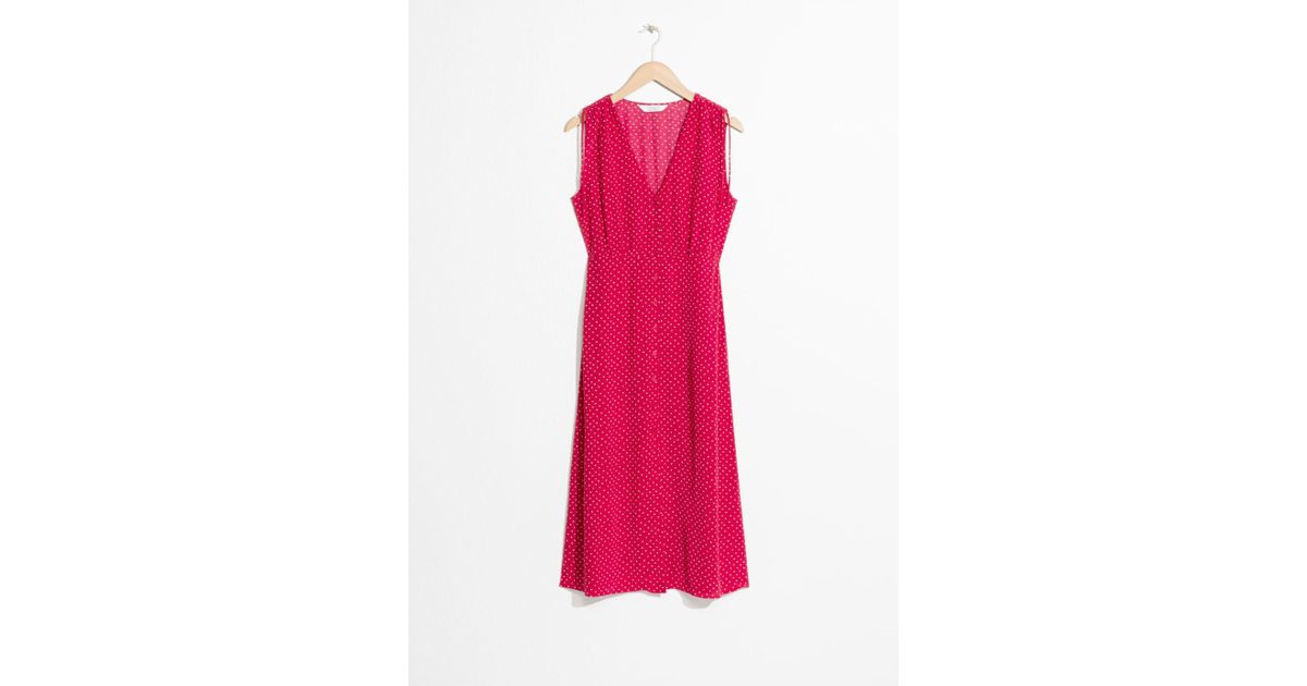 drawstring shoulder midi dress