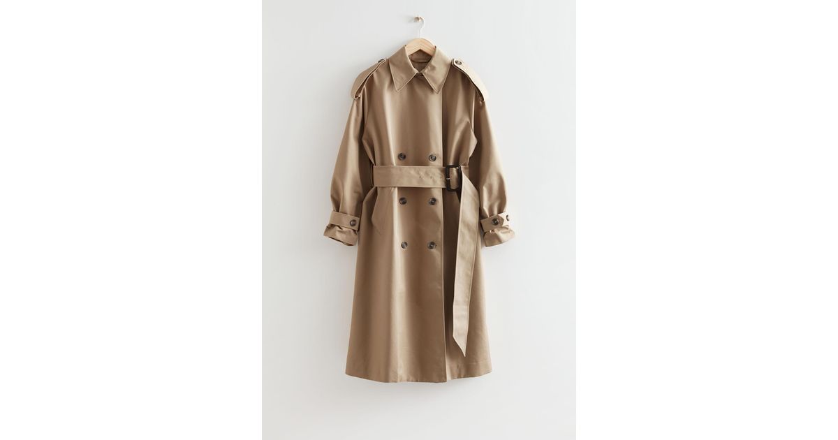& Other Stories Wide Belt Trench Coat in Natural | Lyst Canada