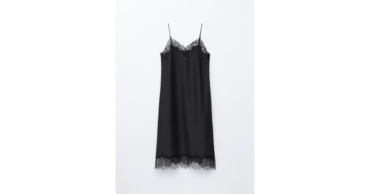 Other Stories Silk Slip Midi Dress in Black Lyst